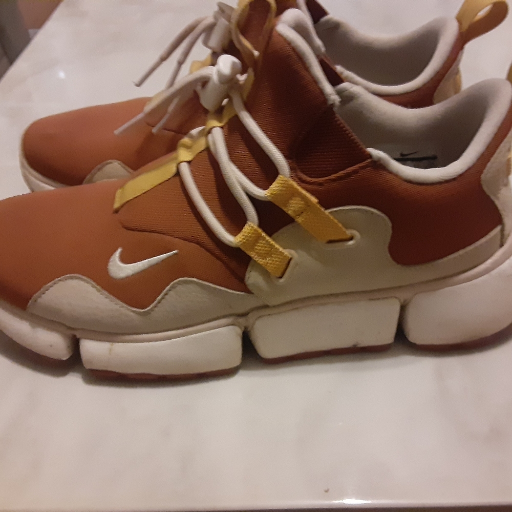 A pair of Nike sneakers.